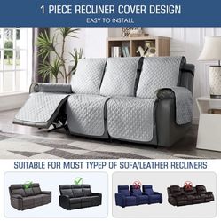 Recliner Sofa Slipcover Couch Covers for 3 Cushion Couch, Pet Sofa Cover for 3 Seat Recliner Sofa, Washable Reclining Sofa Cover Furniture Protector w