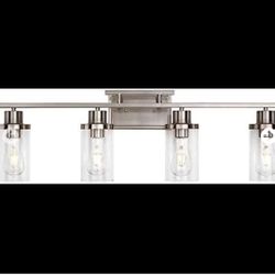 LUXEMI Bathroom 4 Light Fixture with Clear Glass 