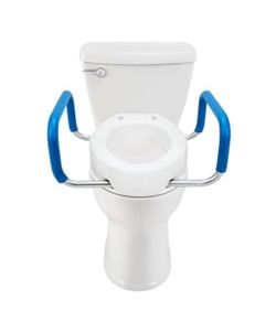 Heavy Duty Elongated Toilet Seat Riser, Easy to Install - 3.5" Lift - 300 lbs Capacity, Premium Padded Support Handles