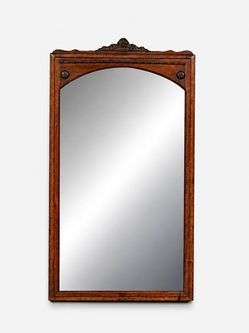 Victorian Renaissance Revival Wood Wall Mirror with Ornate Crest, c.1930's - Delivery Available