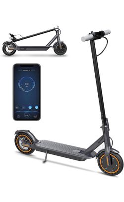 Electric Scooter - 8.5" Solid Tires, Quadruple Shock Absorption, Up to 19 Miles Long-Range, 19 Mph T