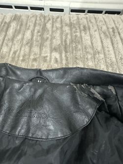 AC Dimilano Men's Faux Leather Moto Jacket Size M — Black, Zip Front