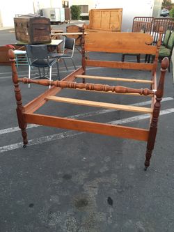 Antique Half Post Maple Bed Frame