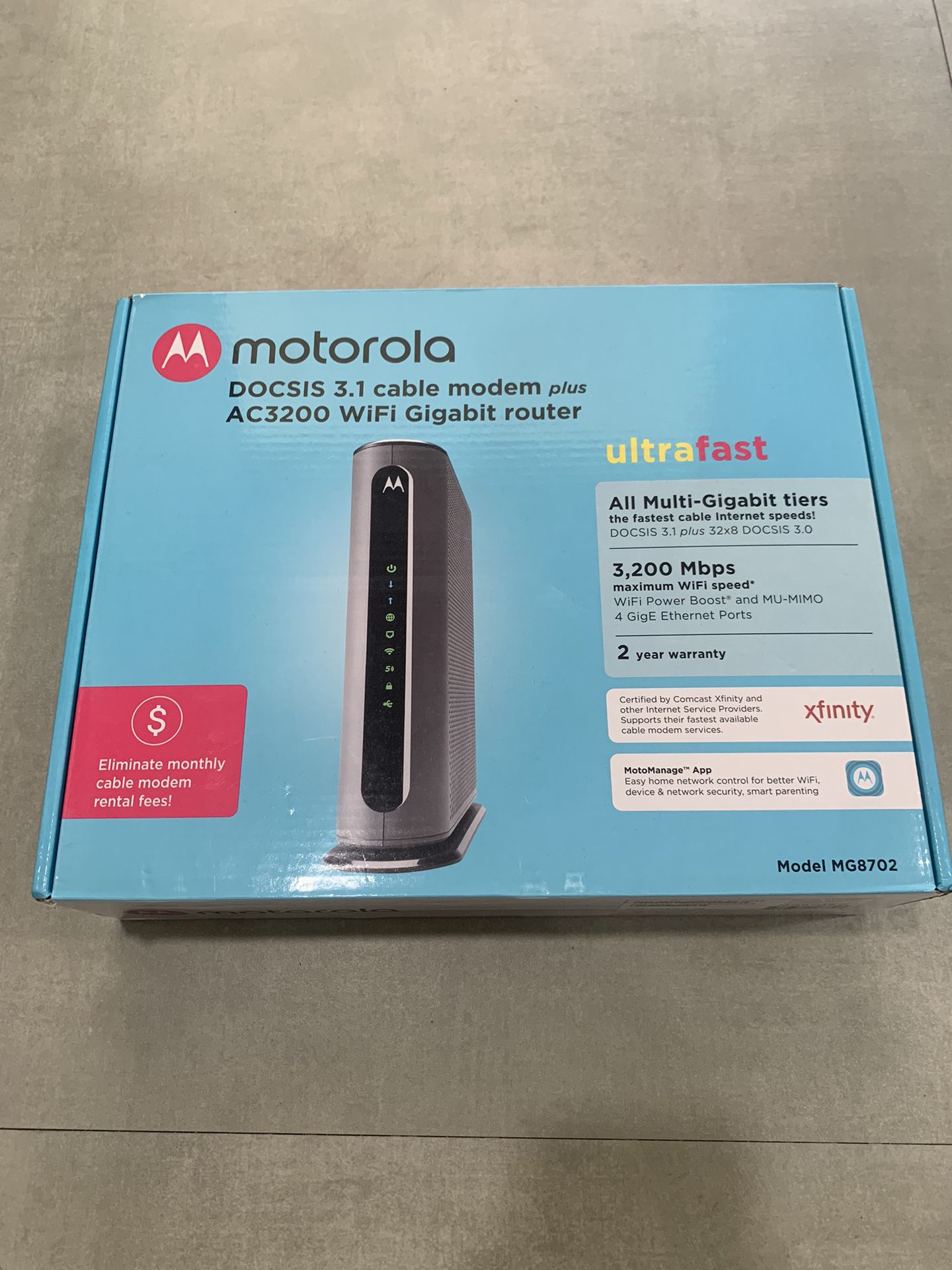 Motorola MG8702 | DOCSIS 3.1 Cable Modem + Wi-Fi Router
