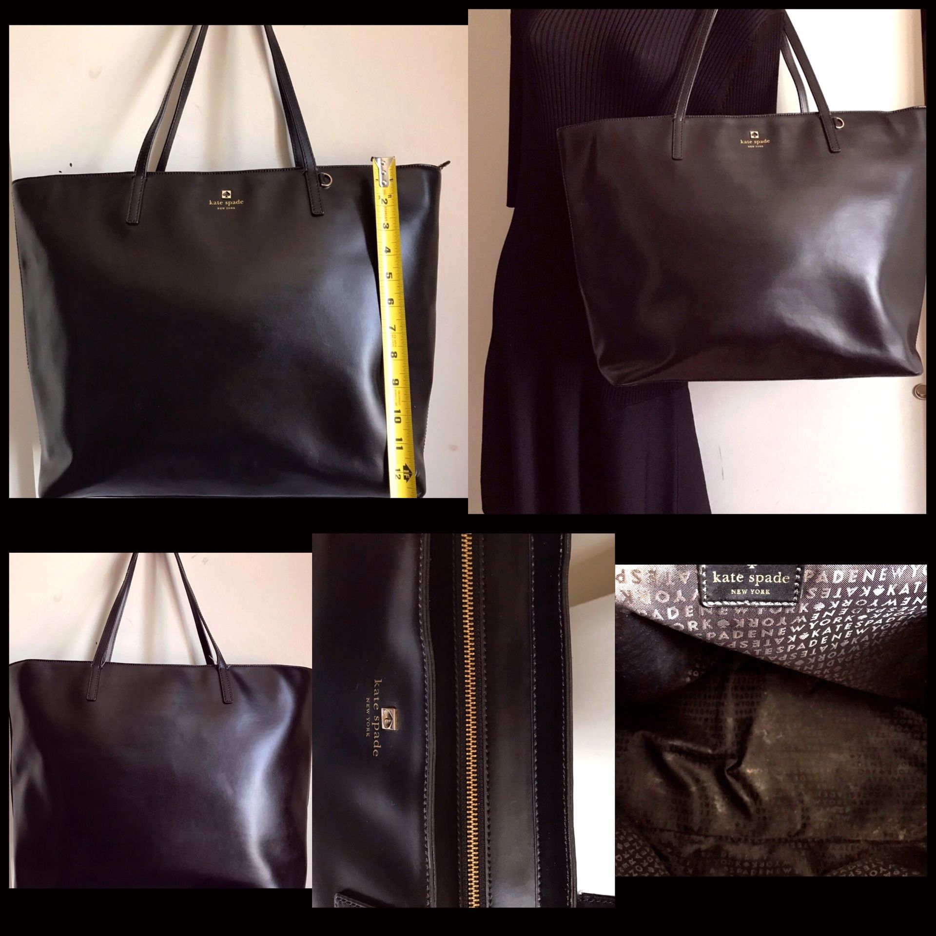 Oversized Kate Spade leather tote bag