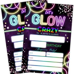 Glow Party Invitations 20 Count  
