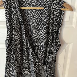 Banana Republic Zebra-Print Sleeveless Wrap Top – Size Large