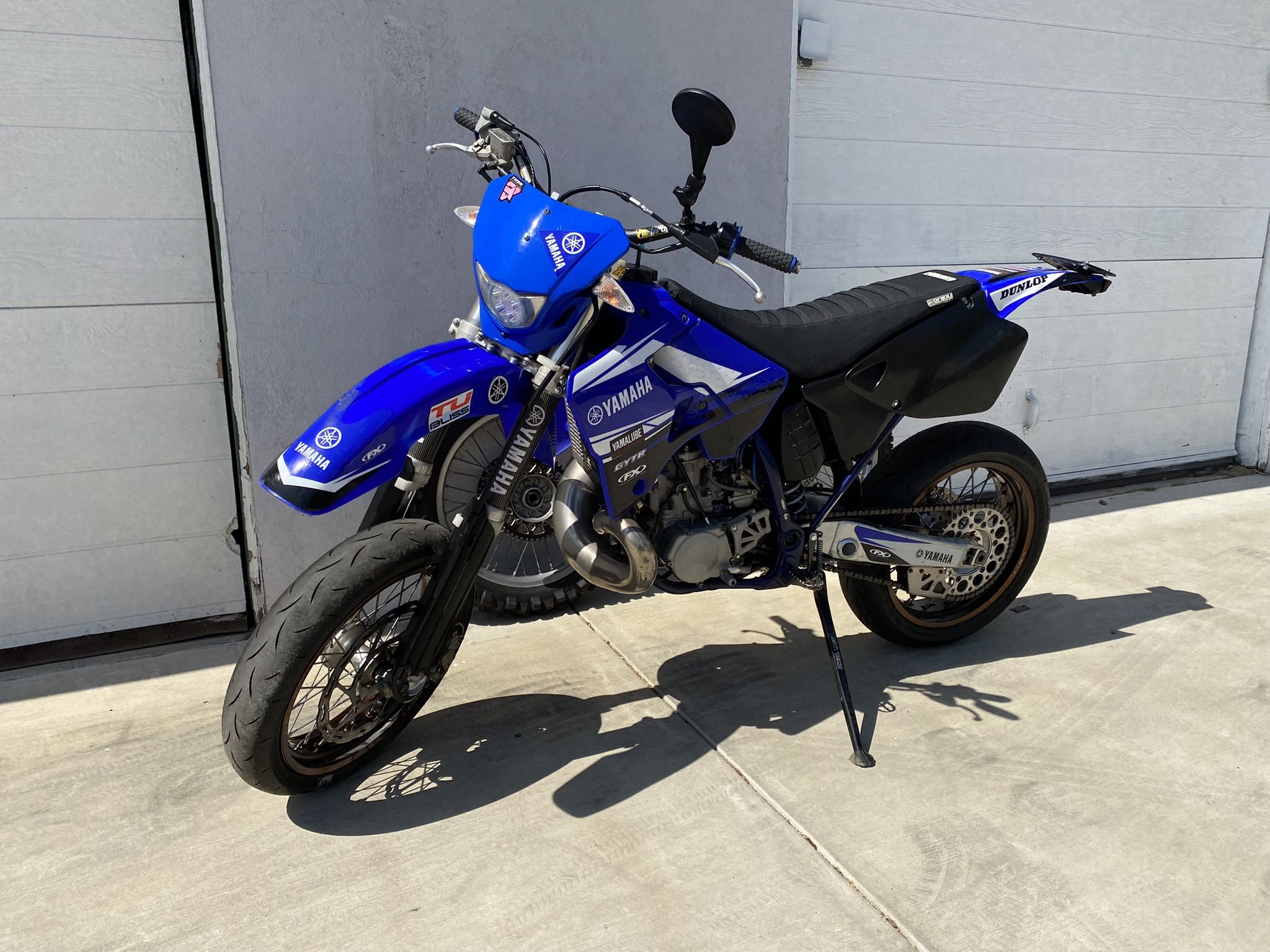  STREET LEGAL CA PLATED 2 STROKE 250CC YAMAHA YZ250 RARE UNICORN SUPERMOTO AND DIRT SET UPS. 