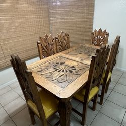 Ranch Style Wood Dining Room Table 