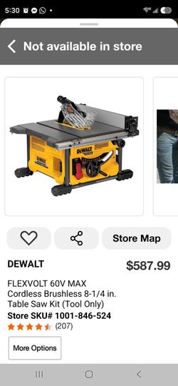 DEWALT FLEXVOLT 60V MAX 8-1/4 in. Table Saw. TOOL-ONLY