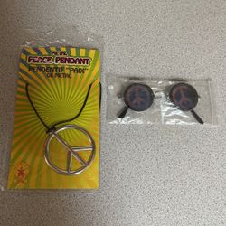 Hippie PEACE AND EYE GLASSES Costume Halloween 