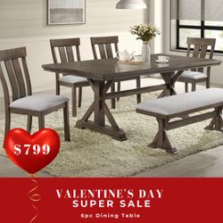 6 PC DINING TABLE SET 
