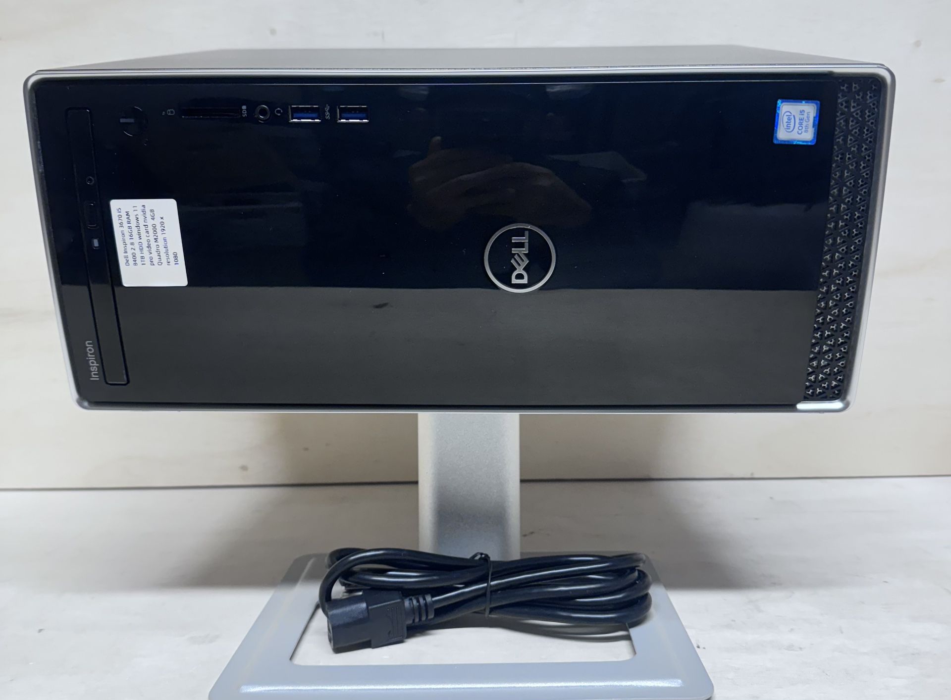 Dell Inspiron 3670 i5-8400, 2.8 16gb ram 1TB HD WINDOWS 11 PRO VIDEO CARD M2000