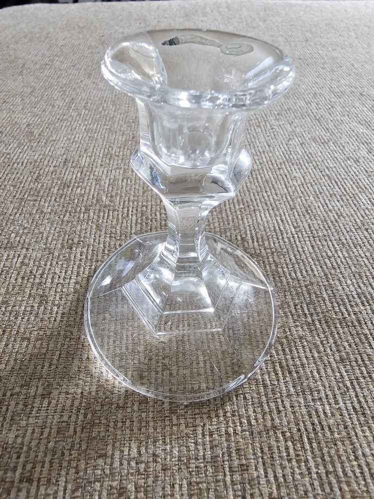 Vintage Set Of Glass Candle Holders