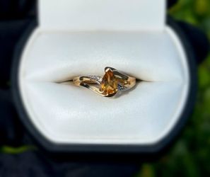 Jewelry 10k solid yellow gold garnet stone 3.00CTW ring sz 7.00