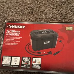 Husky 12/120V Inflator With Auto Shutoff