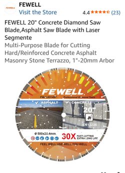 FEWELL 20" Diamond Concrete Asphalt Saw Blade