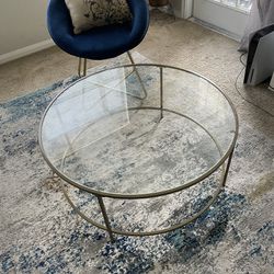 Round, Gold Coffee Table