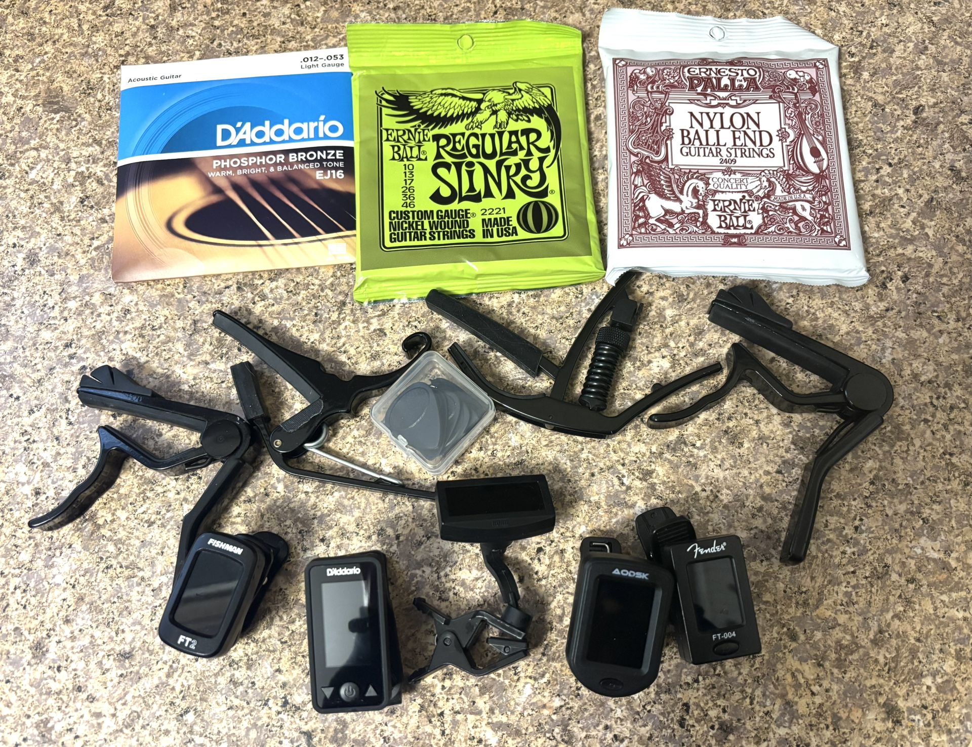 Guitar Tuners, Capos, Strings, Picks