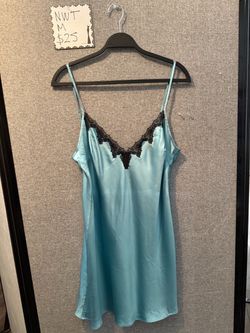Victoria Secret Satin Slip Dress with Lace Trim, Size M