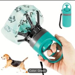 Dog Pooper Scooper Claw: Built-In Potable Poop Bag Dispenser for Easy Cleanup