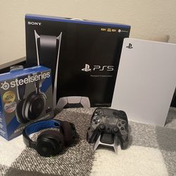 PlayStation 5 With Two Controllers And New Headset