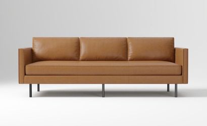 West Elm Axel Leather Sofa 76” (Pristine Condition)