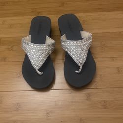 White Embellished Sandals 