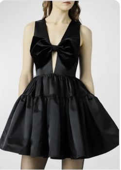 Sau Lee Black Bow Mini Dress Sz 6