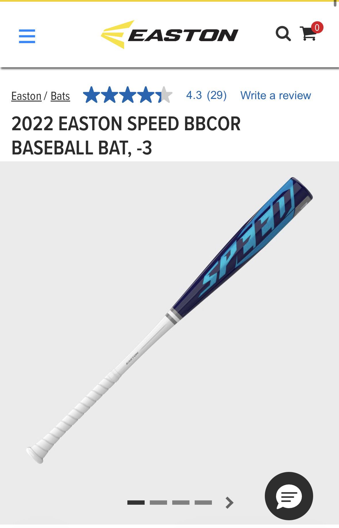 Easton baseball bat, 32/29 bbcor -3