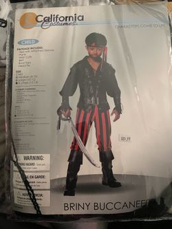 Pirate Costume Kids Ages 6 to 8