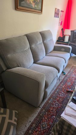 Fabric Dual Power Reclining Sofa