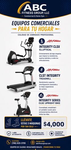 Combo elíptico + bike + treadmill life fitness