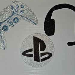 3 Birthday Cake Toppers Gamer Theme Ps5 Logo Cake Topper
