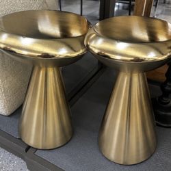 Modern Sculptural Gold Accent Tables 20”h – Set of 2 small tables PRICE FIRM