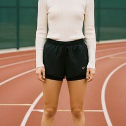 Nike Women's Dri-fit Brief-lined Running Shorts Black Size Smalll *NWT*