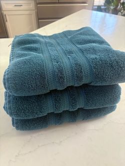 Teal Bath Towels Set of 3