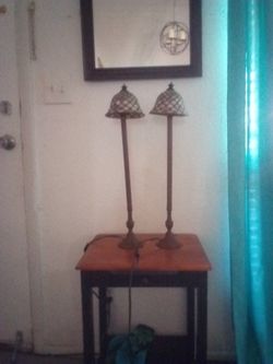 Set Of Two Tiffany Style Lamps