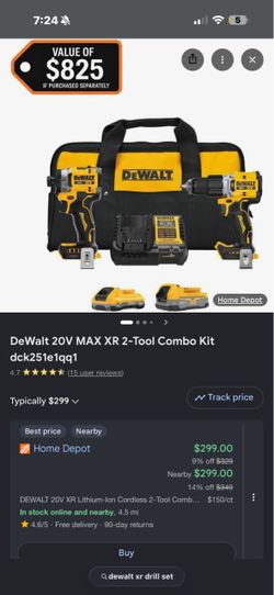 DeWalt 20V MAX XR 2-Tool Combo Kit