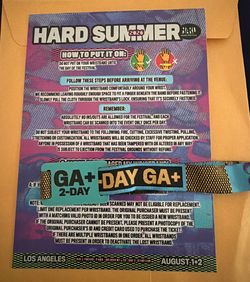 Hard Summer GA+ wristband