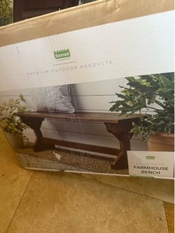 Solid wood farmhouse bench
