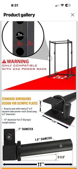 Olympic Weight Plate Holder for Power & Squat Racks 3x3