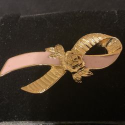 Goldtone Better Breast Care Pin,by Avon