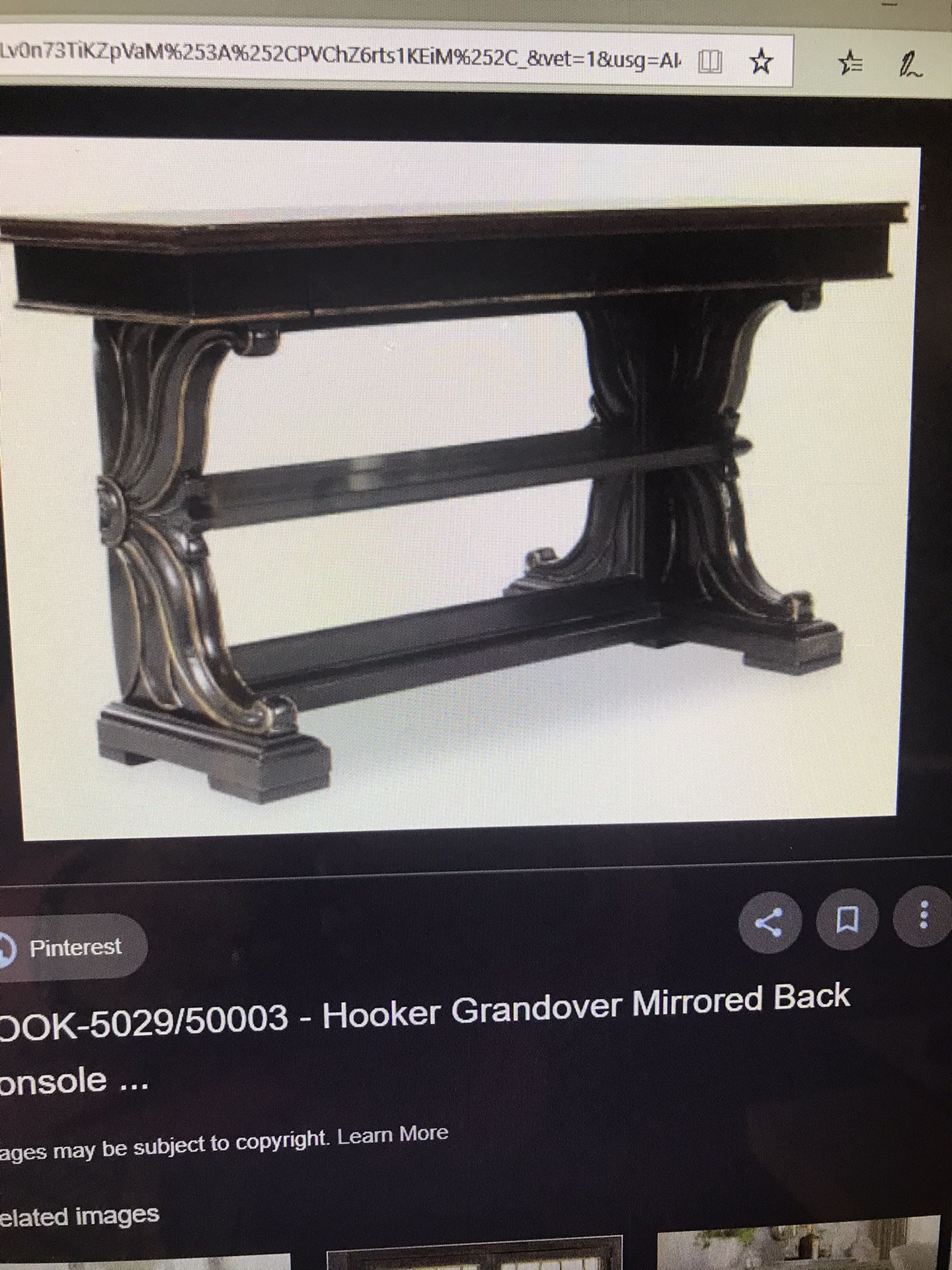 Hooker Mirrored Console Table