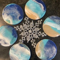 Ocean Resin Hand Poured Coasters 6
