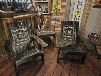 Jack Daniel's Adirondack Chairs And Table 