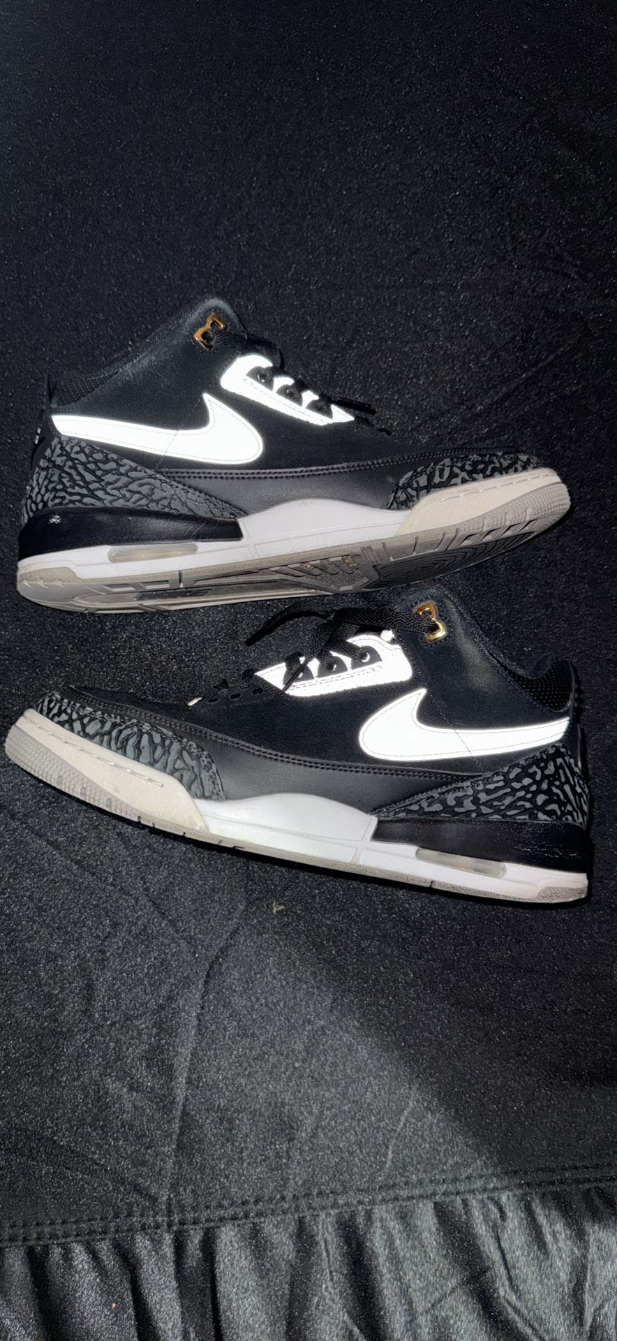 Jordan 3 Retro Tinker Black Cement Gold 11.5