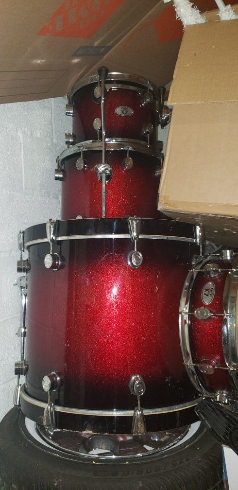 PDP Concept  Maple Four Piece Drum Set. Red 