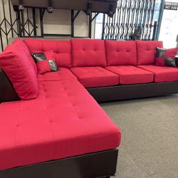 New Red Sectional Couch Only $50 Down Payment 