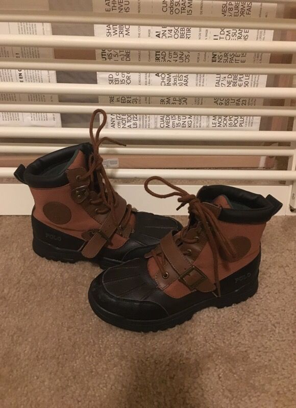 Polo Ralph Lauren Boys Kids Coleby Boots!! Fresh size 5 is